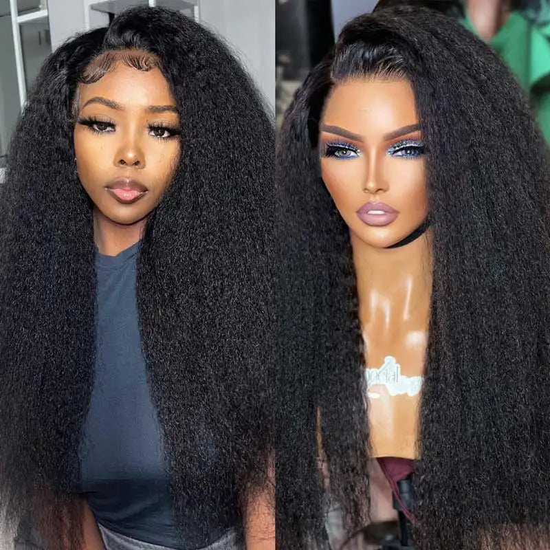 360 Lace Front Kinky Straight Human Hair Wigs For Women