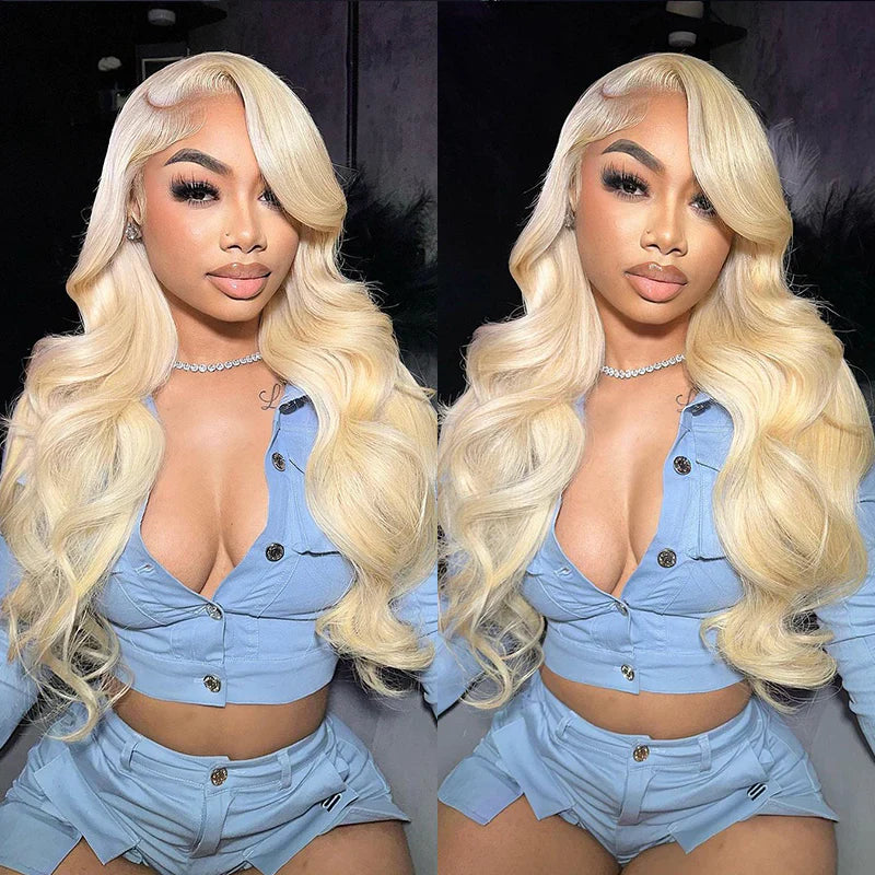 613 Blonde Pull Go 13x6 Full Pre-Cut Glueless Lace Front Wig Brazilian Human Hair