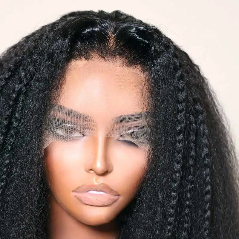 360 Lace Front Kinky Straight Human Hair Wigs For Women