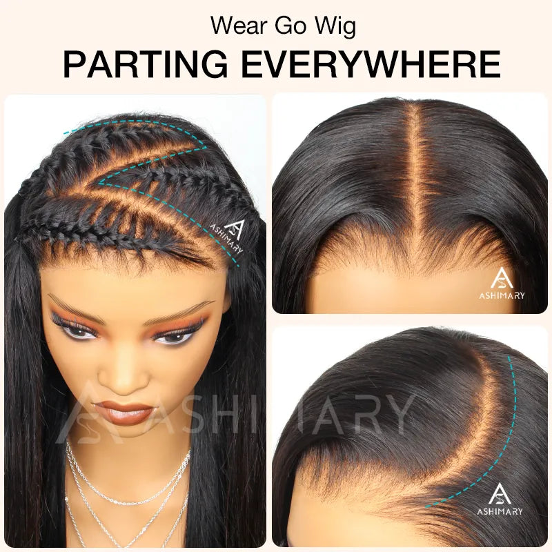 Ashimary Pre-Cut 10x6 Parting Max Melting Lace Reddish Brown Kinky Curly Wear & Go Glueless Human Hair Wig