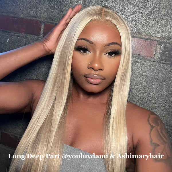 Wear & Go Blonde Balayage on Brown Highlight Pre Cut 4x4 & 5x5 Transparent Lace Straight Wigs