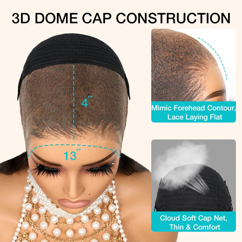 Ready to Wear Quick&Easy Wear Go Highlight Deep Wave 13x4 Lace Front Wig With Pre Bleach Knots & Plucked Hairline & Pre-cut lace