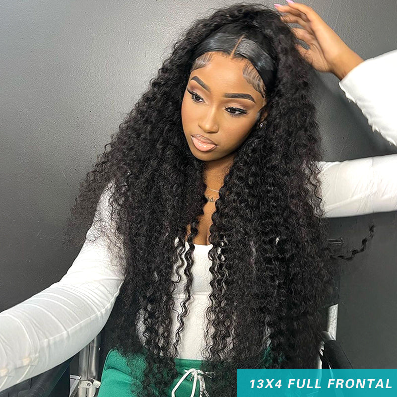 13x4 Transparent HD lace Front Wigs Deep Wave Human Hair 180% 250% Density Ashimary
