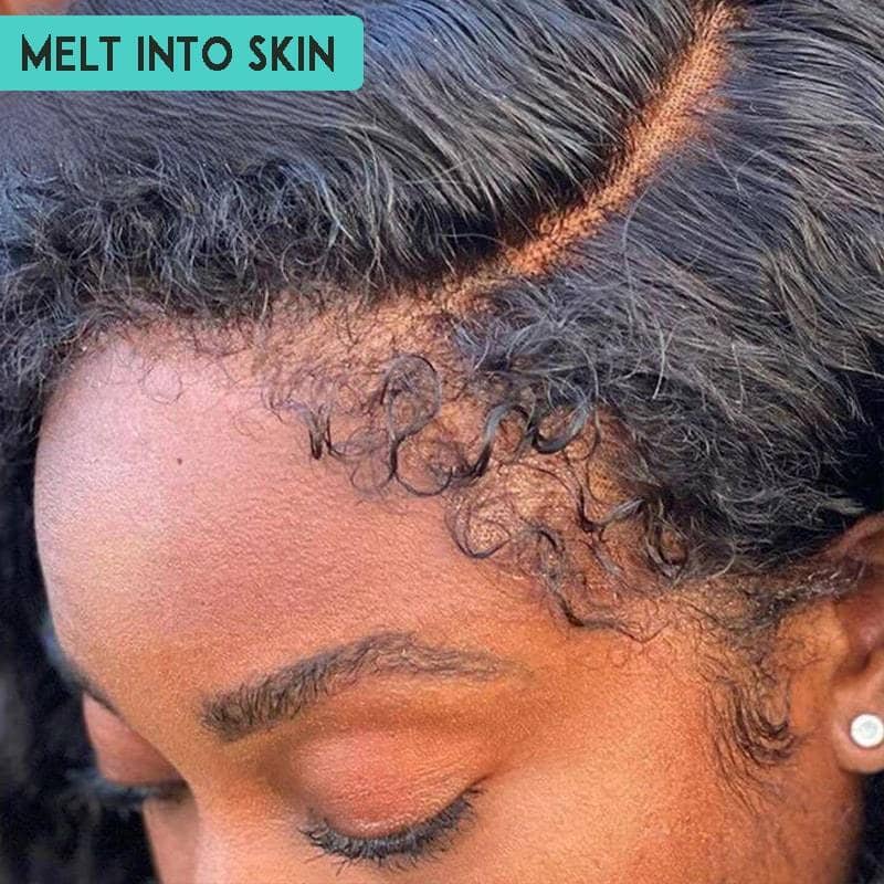 Ventilated Natural 4C Edges Water Wave 13X4/13x6 Transparent HD Lace Front Wig With Realistic Hairline