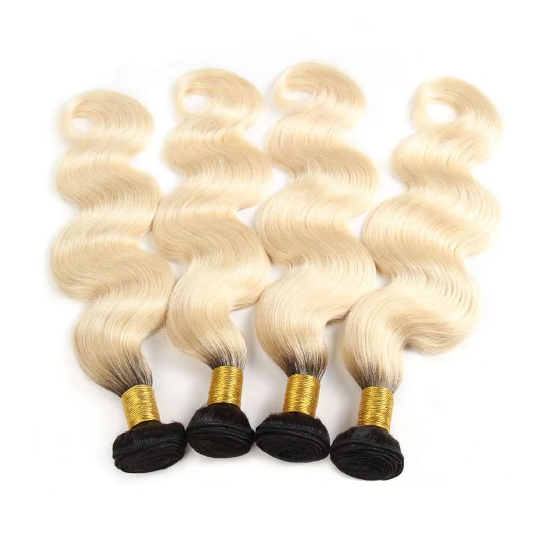 4 Bundles 1b/613 Ombré Blonde Hair Body Wave Brazilian Human Hair