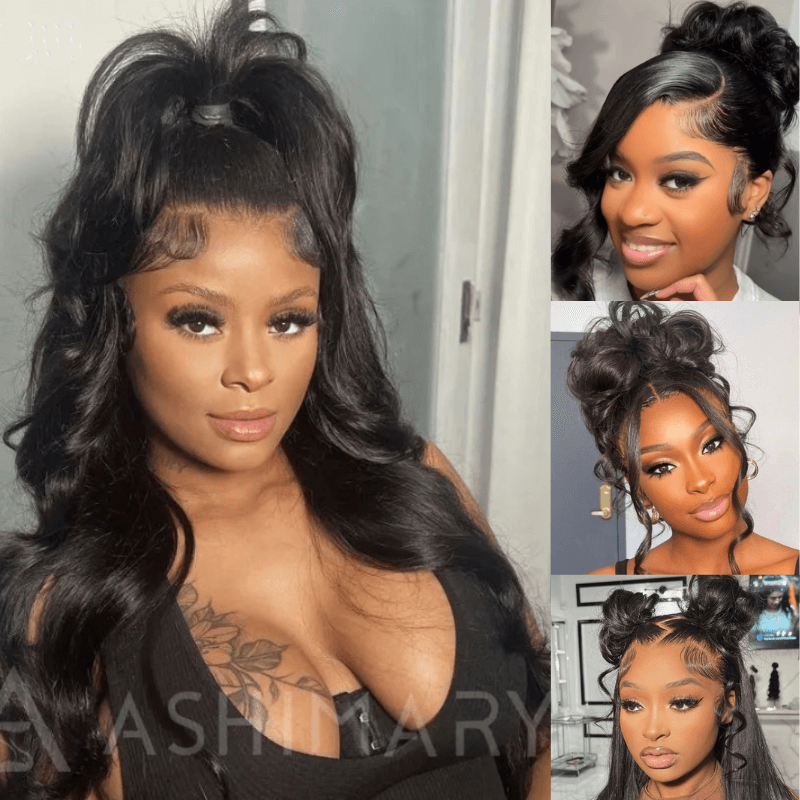 Face Framing Body Wave Invisi Strap Snug Fit 360 Transparent Lace Frontal Bleached Knots Pre Cut Lace Wig