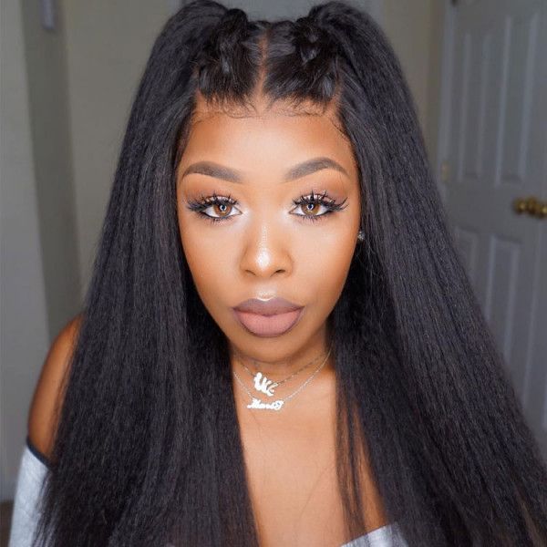 4C Edges 5x5 Transparent HD Lace Closure Wigs Kinky Straight Hair