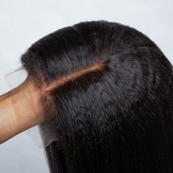 4C Edges 5x5 Transparent HD Lace Closure Wigs Kinky Straight Hair