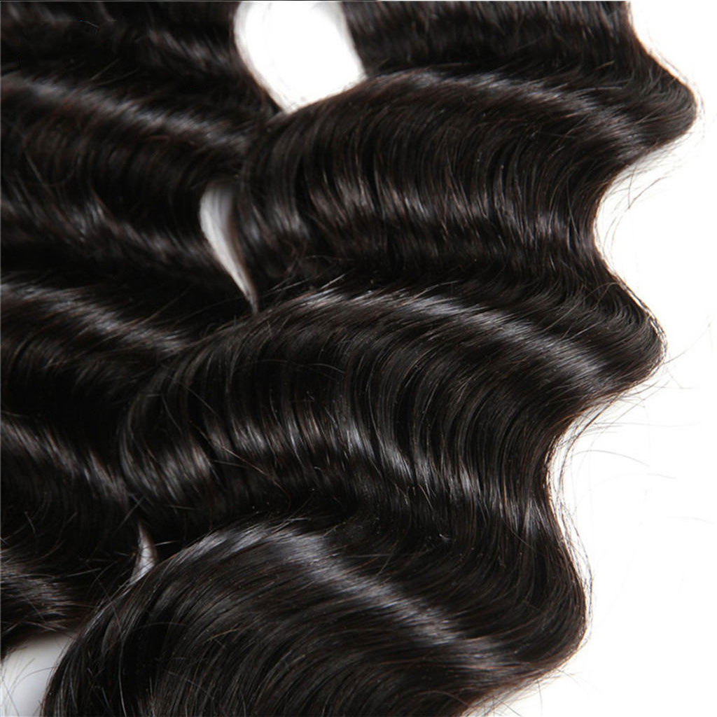 4 Bundles 9A Loose Deep Wave Brazilian Human Hair Bundles Natural Color