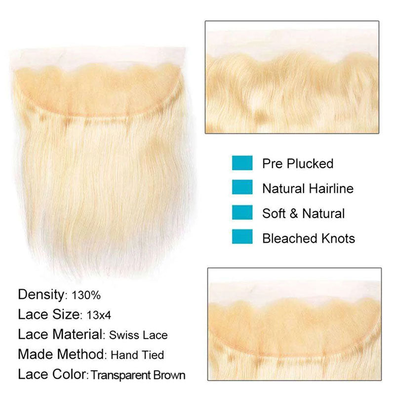613 Blonde Hair Lace Frontal Closure 13x4 Inchs 100% Human Hair