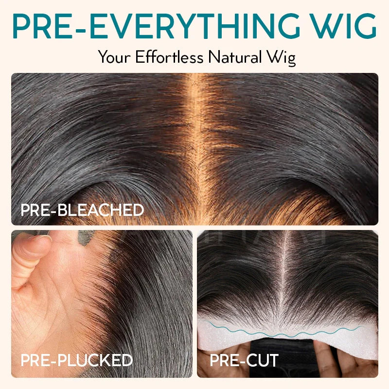 Yaki Straight Layered Wig 6x4.5 Lace Closure Short Pixie Cut Wig for Black Women Silk Press Human Hair Bob Wig