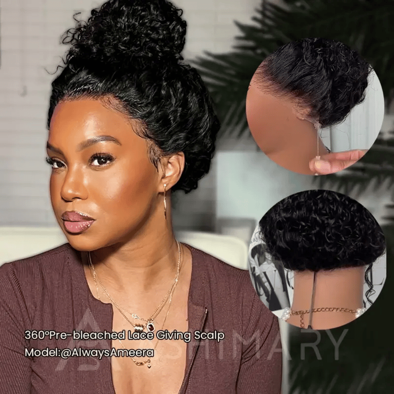 Deep Wave Invisi Strap Snug Fit 360 Transparent Lace Frontal Bleached Knots Pre Cut Lace Wig