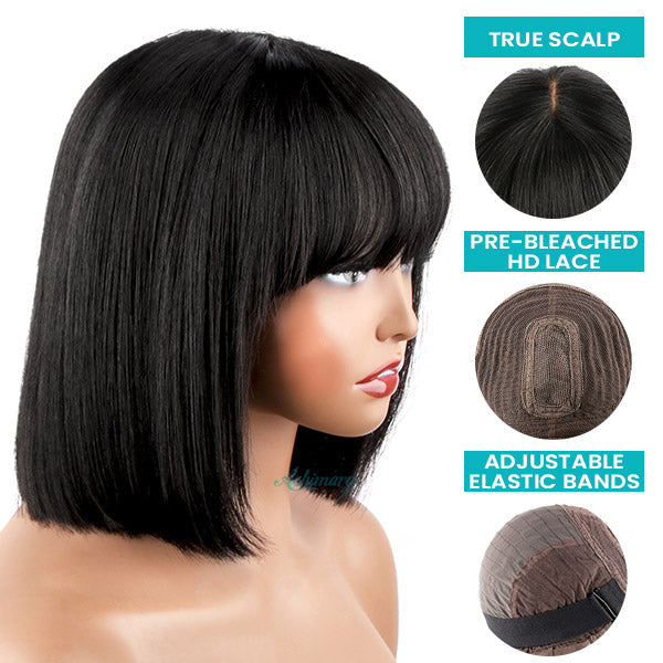 BOGO Ashimary Bangs Bob Wig With Minimalist Undetectable Lace