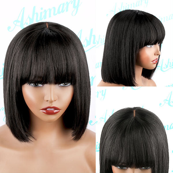 BOGO Ashimary Bangs Bob Wig With Minimalist Undetectable Lace