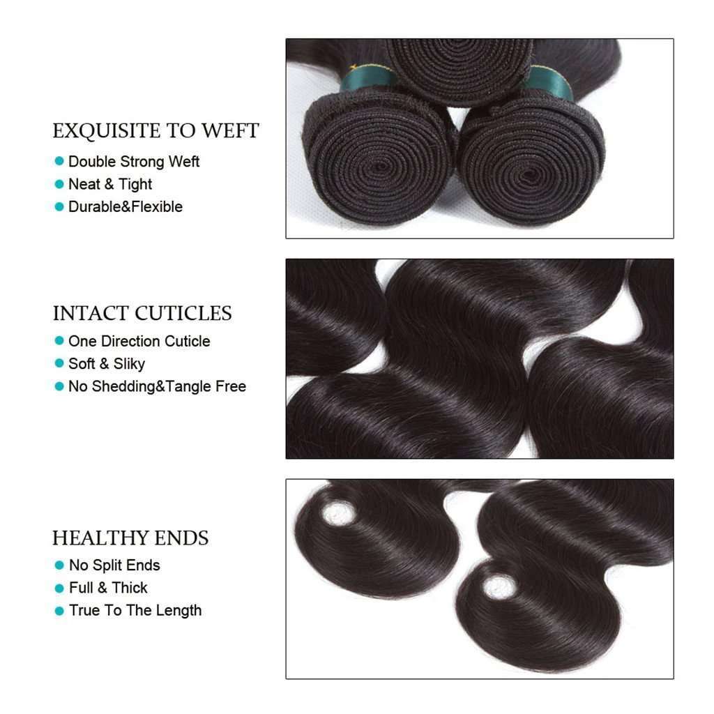Body Wave Hair 1 Bundle 10A Brazilian Human Hair Natural Color