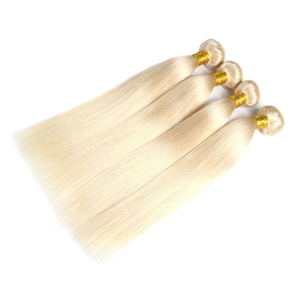 4 Bundles 613 Honey Blonde Straight Brazilian Human Hair Bundles