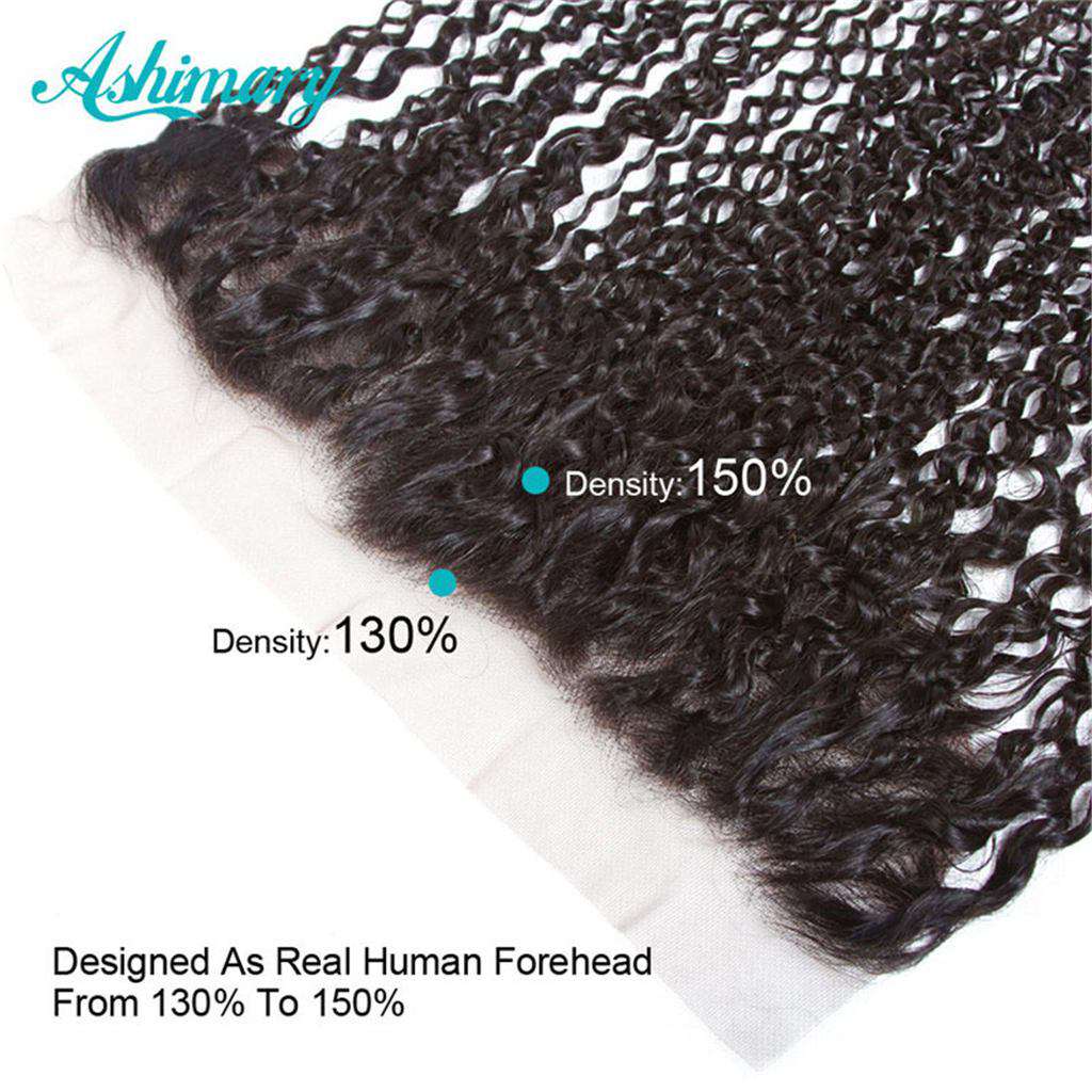 10A Kinky Curly Brazilian Hair 3 Bundles With Frontal Human Hair