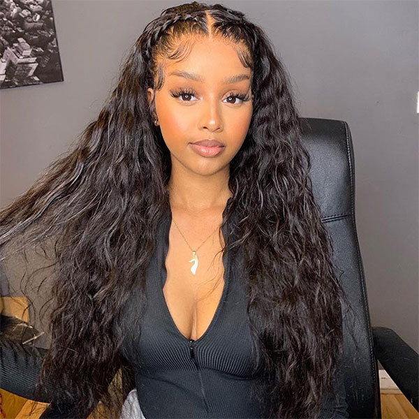 Ashimary Water Wave 13x6 HD Lace Frontal Wigs Natural Color Hair For Women