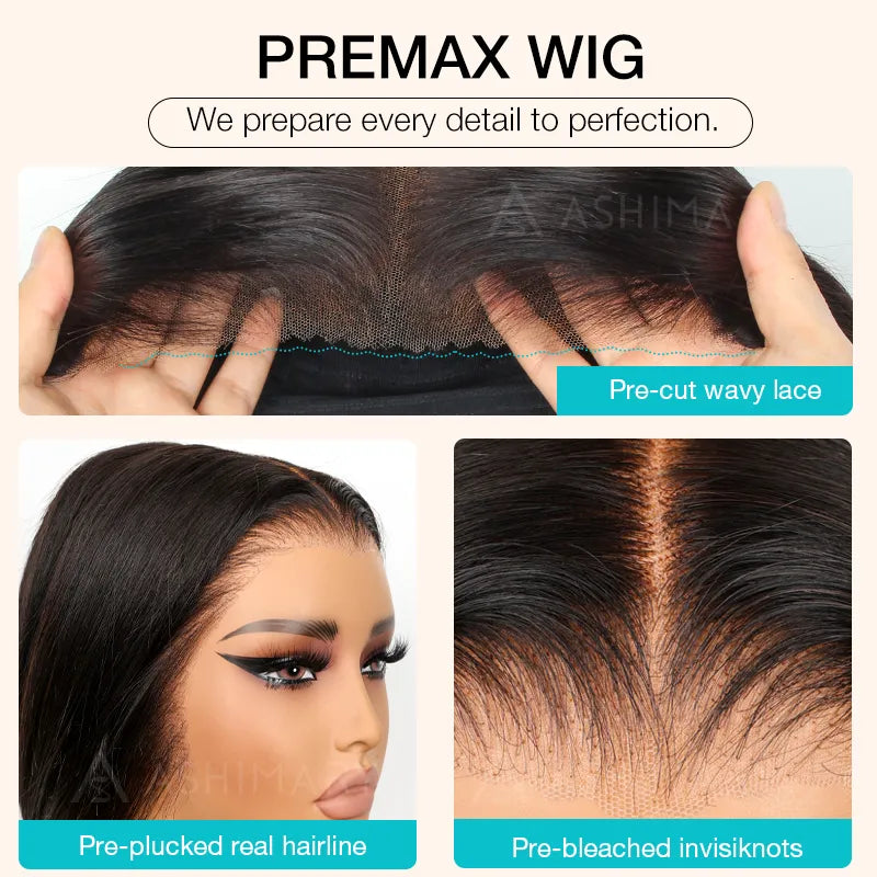 Ashimary Pull Go 13x6 Full Wig Honey Blonde Highlights on Black Hair Transparent Lace Frontal Pre Everything Glueless Human Hair Wig