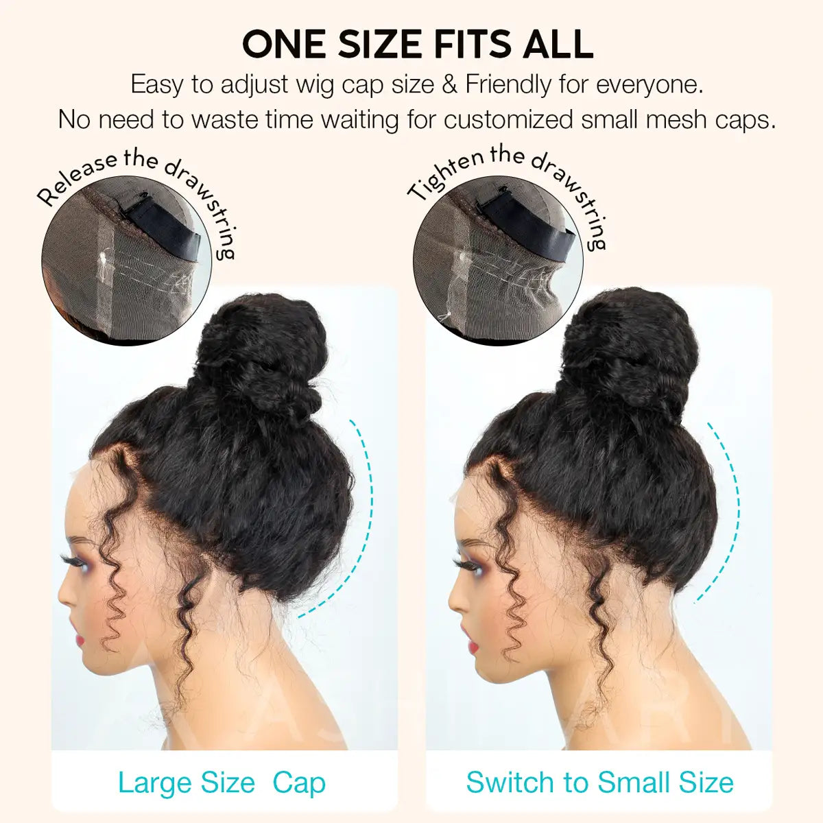 360 Lace Front Kinky Straight Human Hair Wigs For Women
