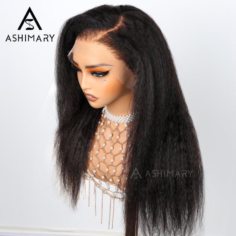 Glueless Newborn Hairline Invisi Strap 360 Skin Lace Frontal Kinky Straight Wig Pre-Everything Natural Look Human Hair Wig