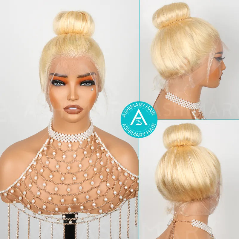 Blonde 613 Straight Parting Max Full Lace Frontal Invisi-Strap Human Hair Wig