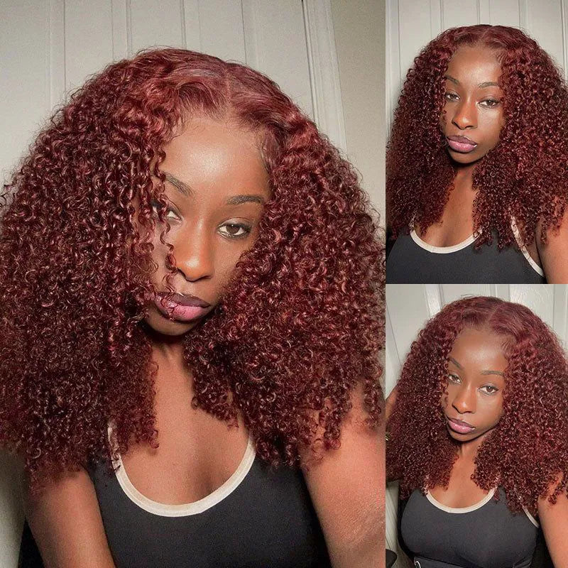 Pull Go Wig | Glueless V Part Kinky Curly Human Hair Wig Beginner Friendly
