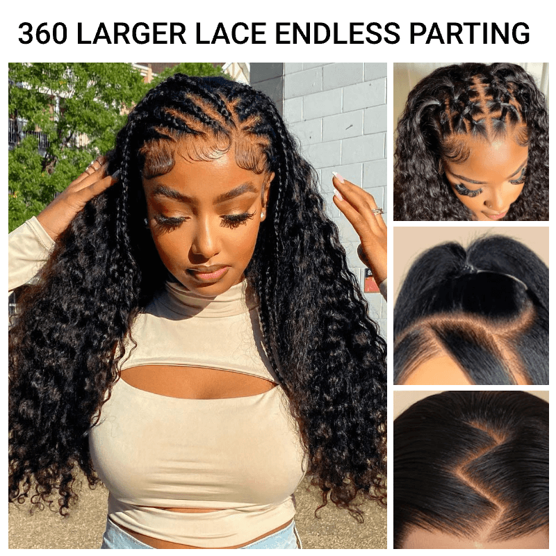 Deep Wave Invisi Strap Snug Fit 360 Transparent Lace Frontal Bleached Knots Pre Cut Lace Wig