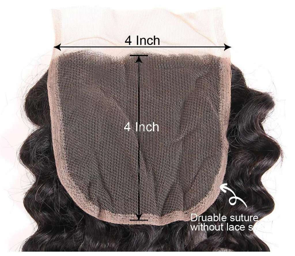 Luxurious Deep Wave 4 Bundles With Closure Natural Color