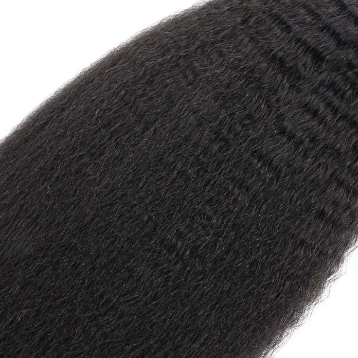 Ashimary Kinky Straight Bulk Human Hair For Knotless Braiding 3pcs/pack Natural Black