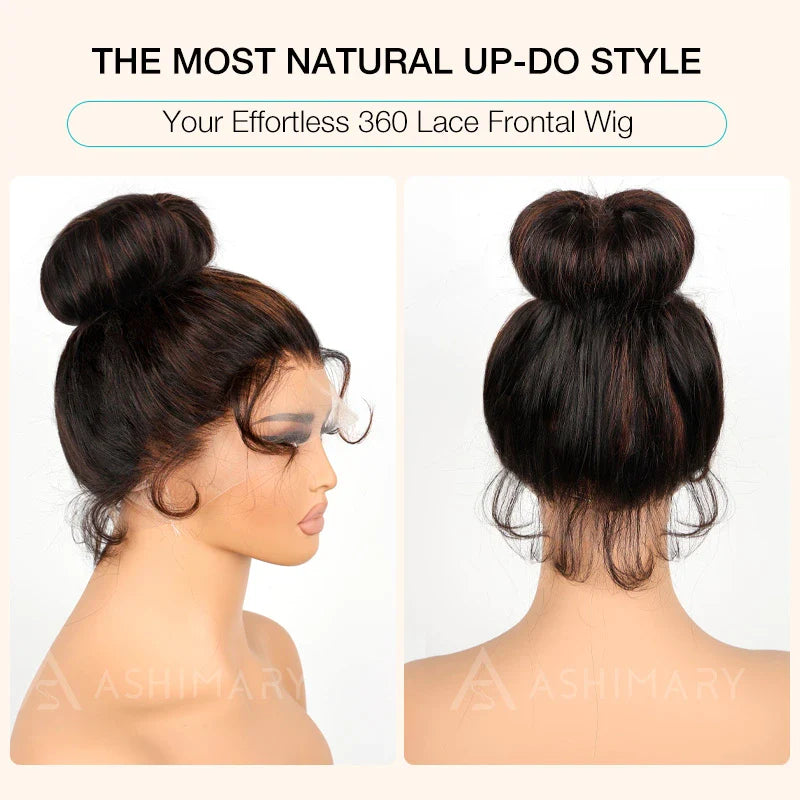 BOGO Highlight Straight Invisi Strap Pre Everthing 360 Lace Frontal Human Hair Wig