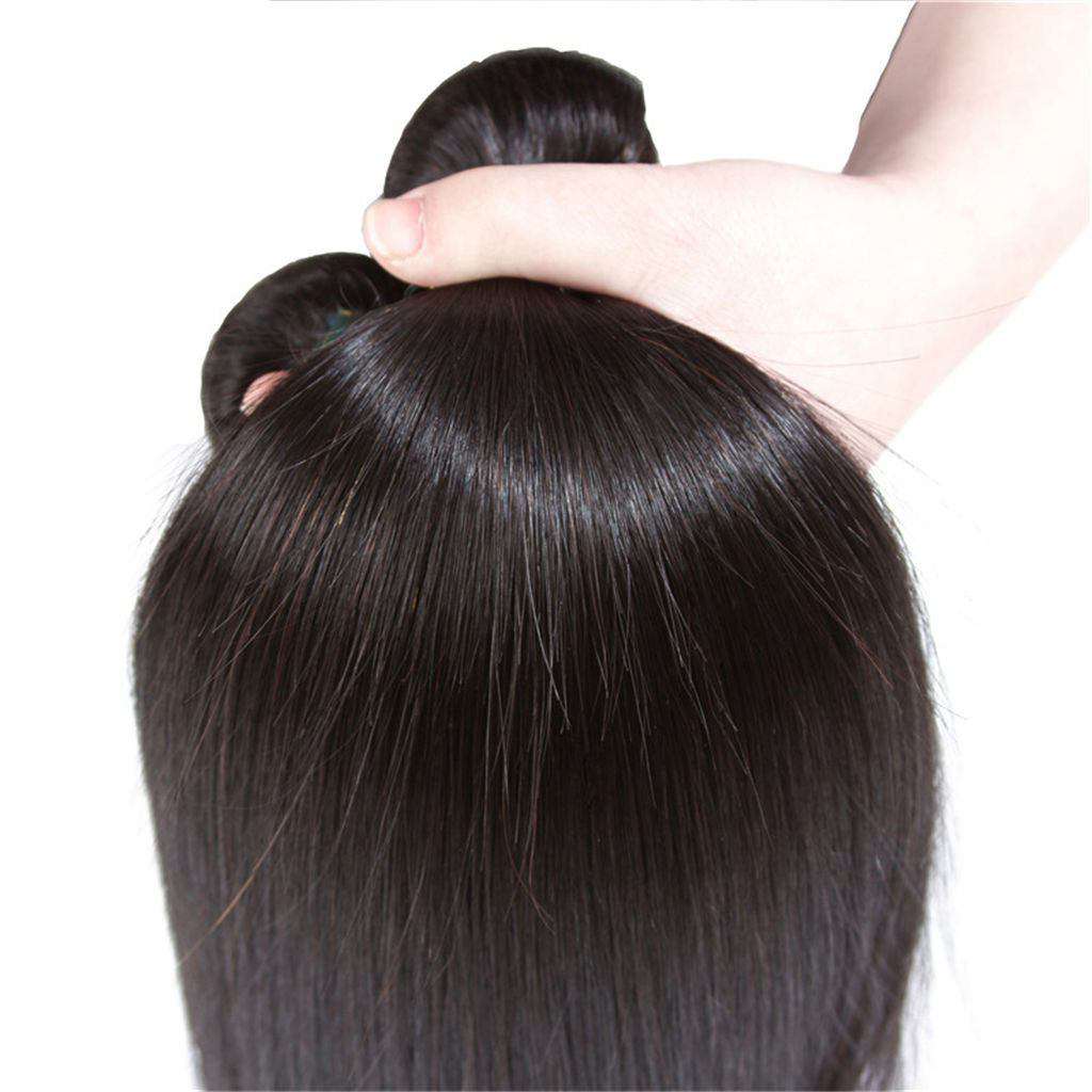 10A Brazilian Straight Hair 4 Bundles With Lace Frontal Human Hair