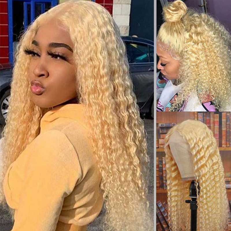 613 Blonde Transparent HD Lace Front Wigs 13*4 Frontal Brazilian Ashimary Human Hair