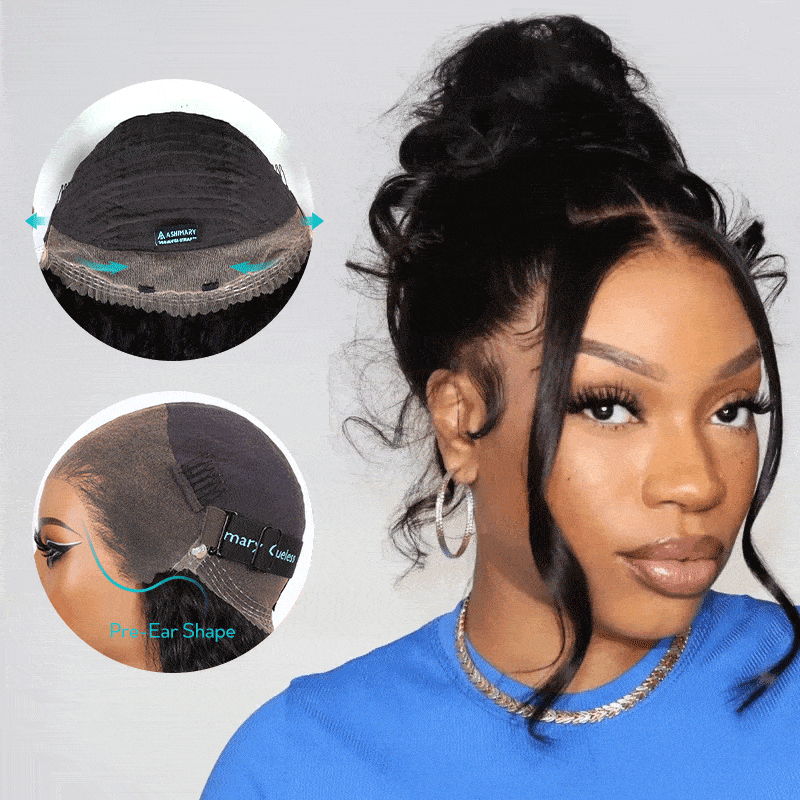 Face Framing Body Wave Invisi Strap Snug Fit 360 Transparent Lace Frontal Bleached Knots Pre Cut Lace Wig