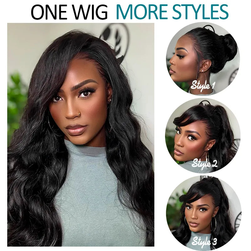 Face Framing Body Wave Invisi Strap Snug Fit 360 Transparent Lace Frontal Bleached Knots Pre Cut Lace Wig