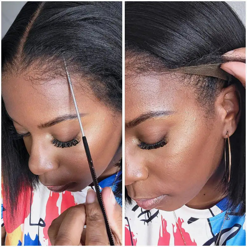 4C Hairline Wigs - 4x4 & 4x6 Lace Closure Kinky Straight with Realistic Hairline Human Hair Wig with Natural 4C Curly Baby Hair