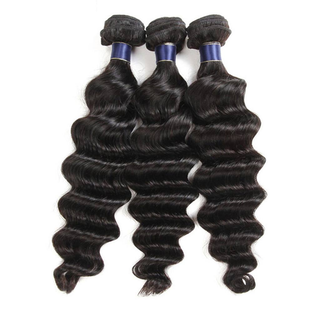 3 Bundles 9A Loose Deep Wave Human Hair Bundles Natural Color