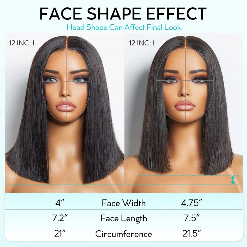 Blonde Bob Transparent Lace Wig Straight Brazilian Human Hair