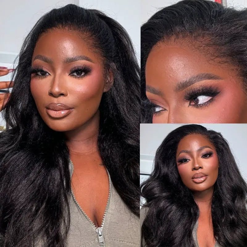 Newborn Hairline Kinky Body Wave Invisi Strap Glueless 360 Lace Frontal Pre-Everything Natural Wig
