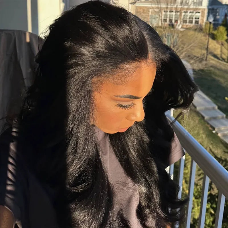Newborn Hairline Kinky Body Wave Invisi Strap Glueless 360 Lace Frontal Pre-Everything Natural Wig
