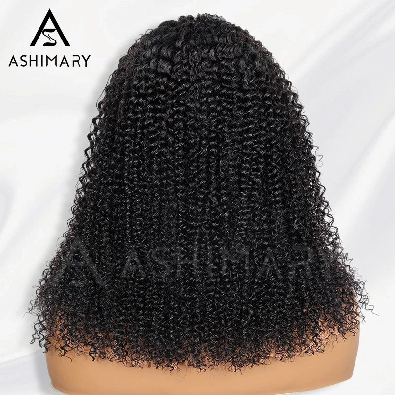 4C Edge Hairline 3.0 Half Wig with Drawstring Kinky Curly Ready To Go Wig 3 in 1 Half Wig Human Hair Affordable Wig