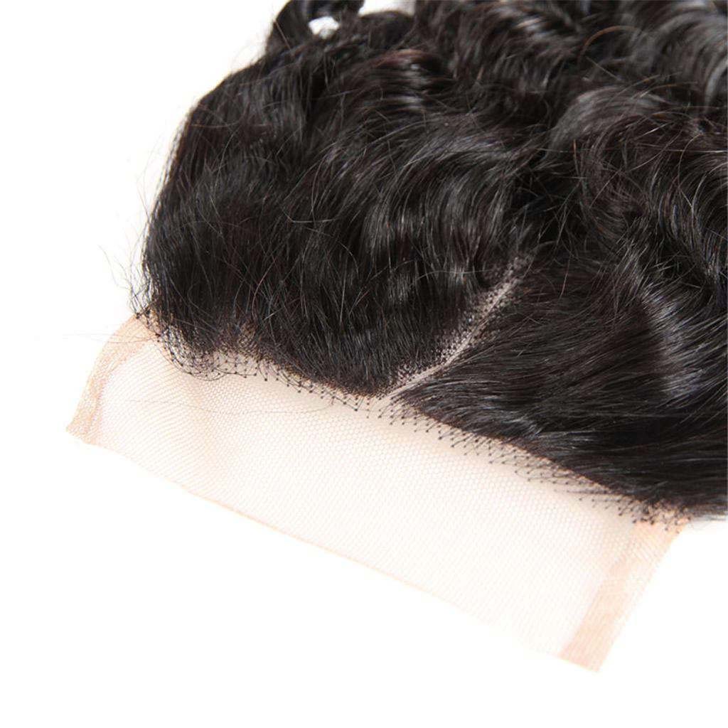 10A Water Wave Hair 4 Bundles With Closure Brazilian Hair Natural Color
