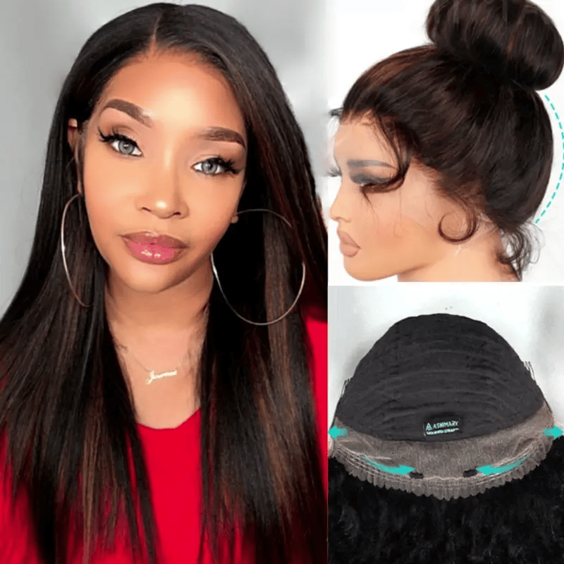 BOGO Highlight Straight Invisi Strap Pre Everthing 360 Lace Frontal Human Hair Wig