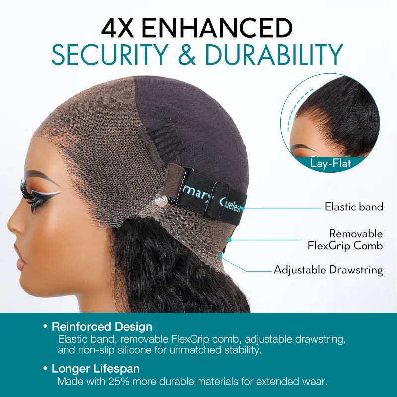 Ashimary Upgrade 360 Skin Lace Frontal with Invisi Strap Blonde 613 Body Wave Glueless Wig No Gel Needed Breathable Human Hair wig