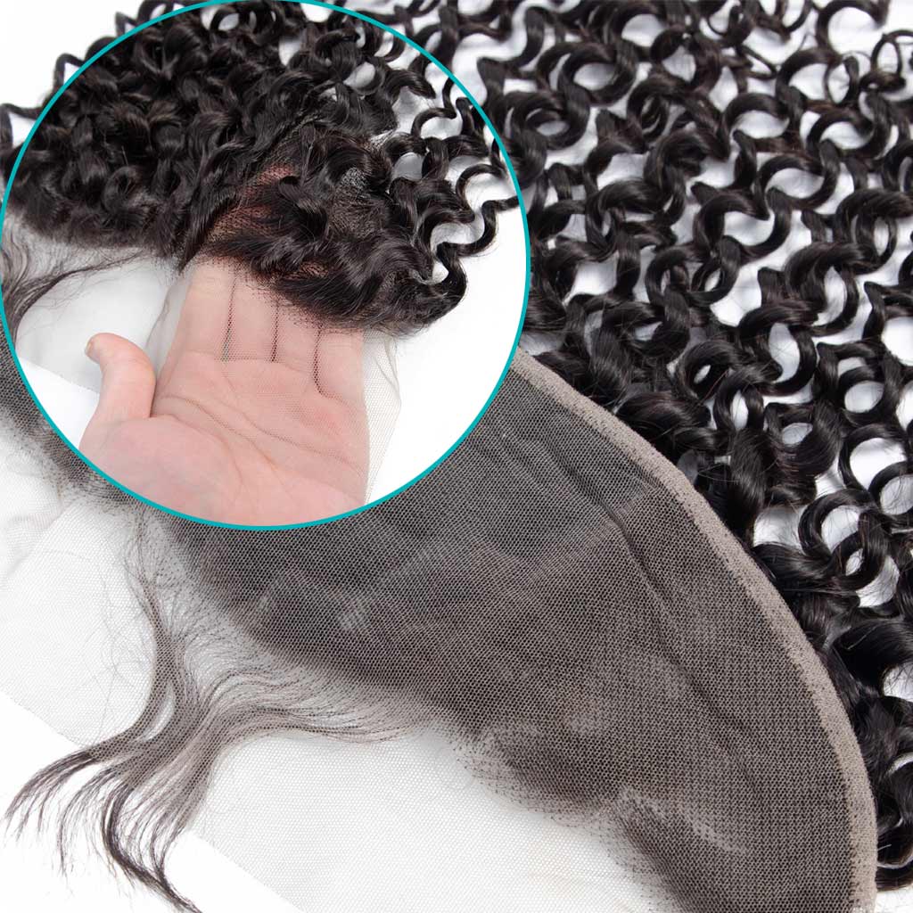 10A Jerry Curly Virgin Hair 3 Bundles With Frontal 100% Human Hair