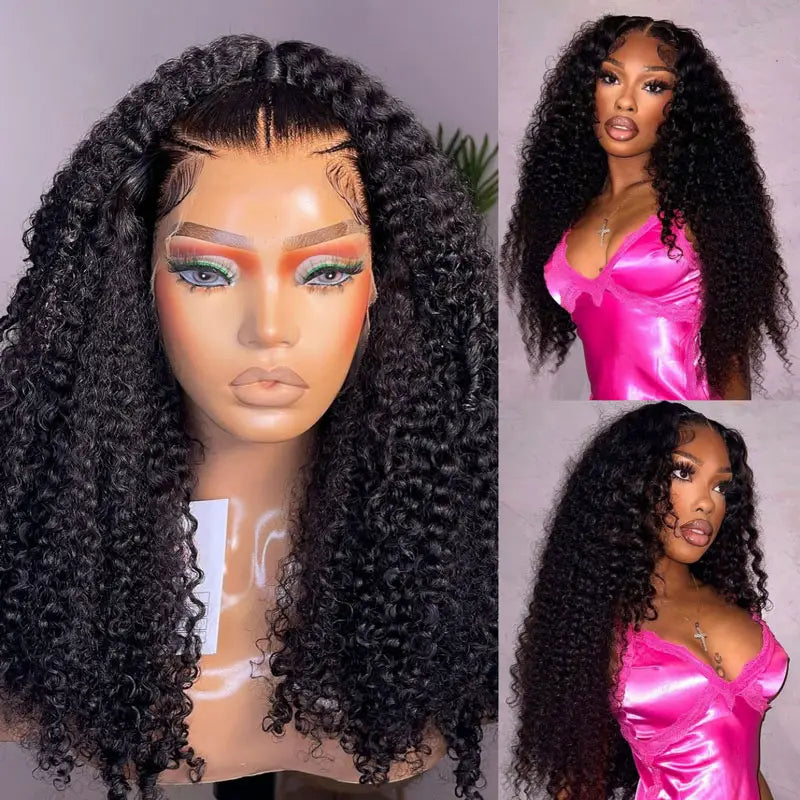 360 Lace Front Kinky Curly Human Hair Wig For Women