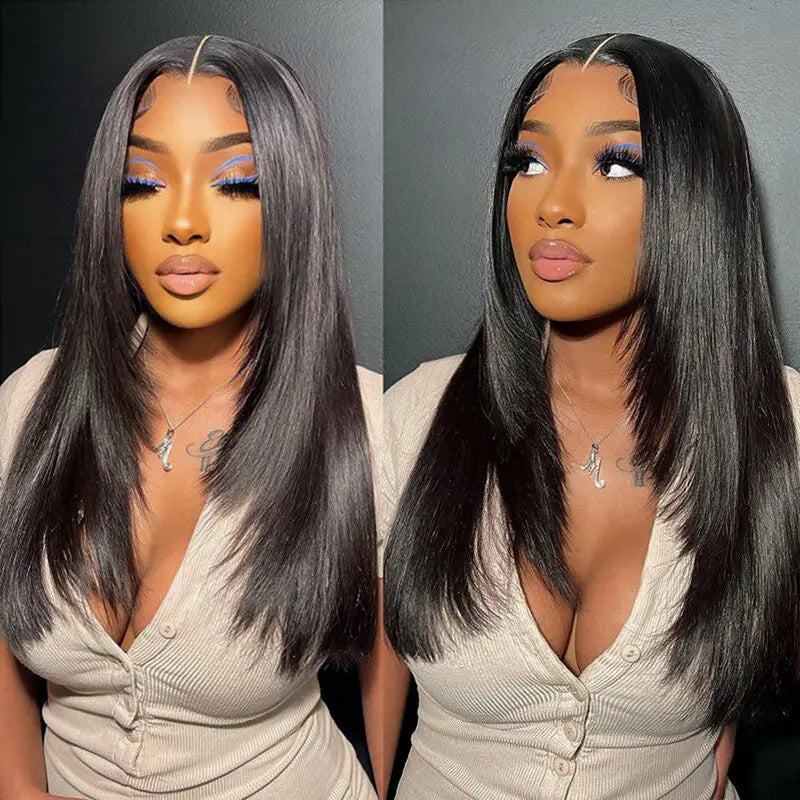 Ashimary 10x6 Parting Max HD Lace Glueless Single Grid Single Strand Wig Straight Wear & Go Wigs