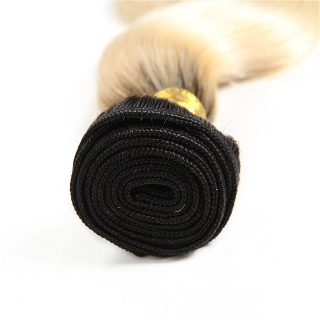 3 Bundles 1b/613 Ombré Blonde Hair Body Wave Brazilian Human Hair