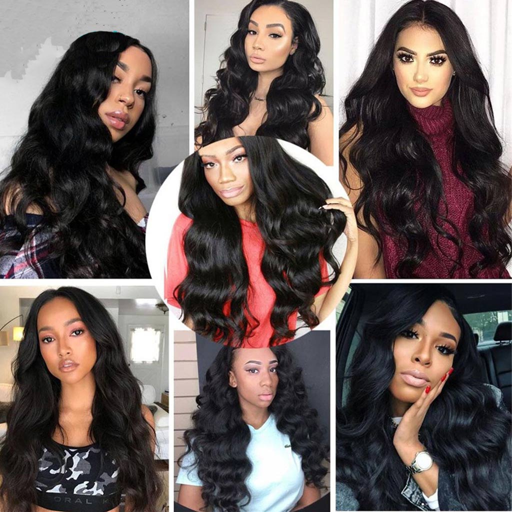 4 Bundles 10A Body Wave Brazilian Human Hair Bundles Natural Color