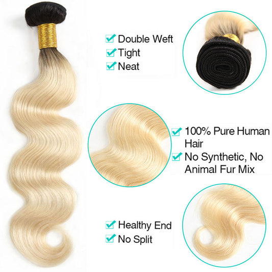 Hair Bundles 1b/613 Ombré Blonde Hair Body Wave Brazilian Human Hair